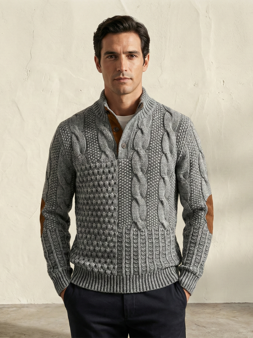 Fénix | Camisola Patchwork de Malha Trançada