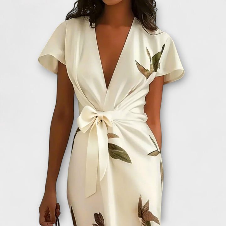 Vestido envolvente de cetim