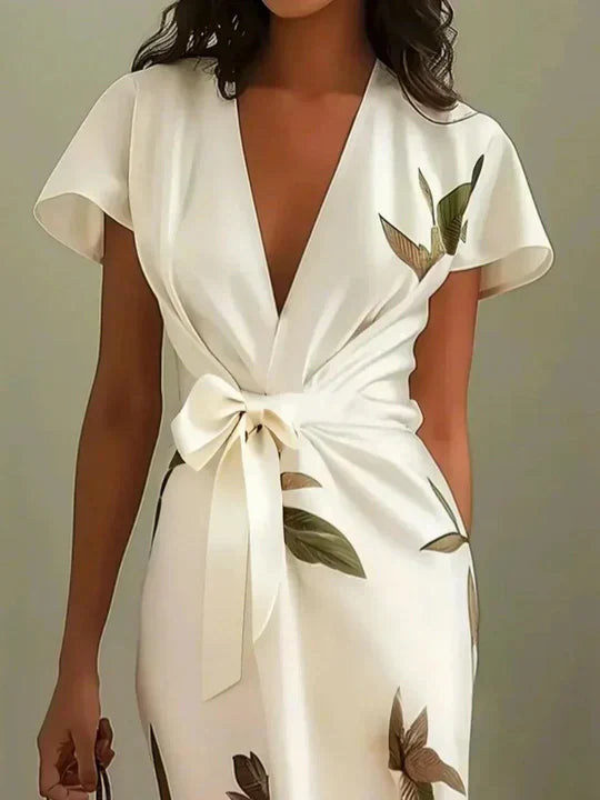 Elisa™ | Vestido Cruzado Elegante com Estampado Floral