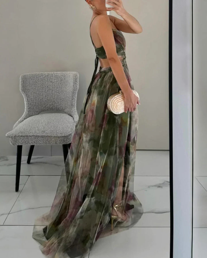 Gisela | Encantador Vestido Maxi com Estampado Floral