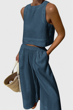 Avelina Conjunto Minimalista em Algodão e Linho Leve