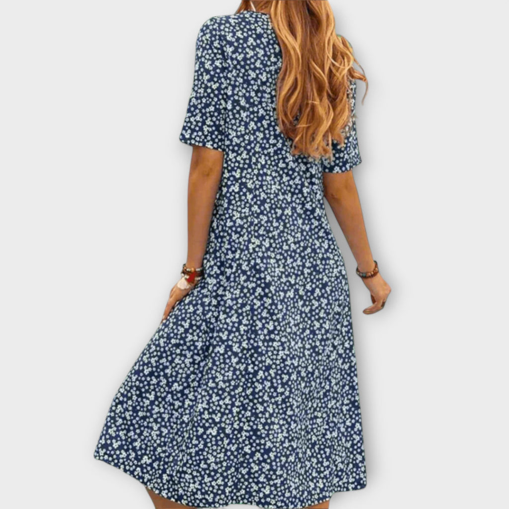 Paula - Elegantes Vestidos Florais de Tecido Premium