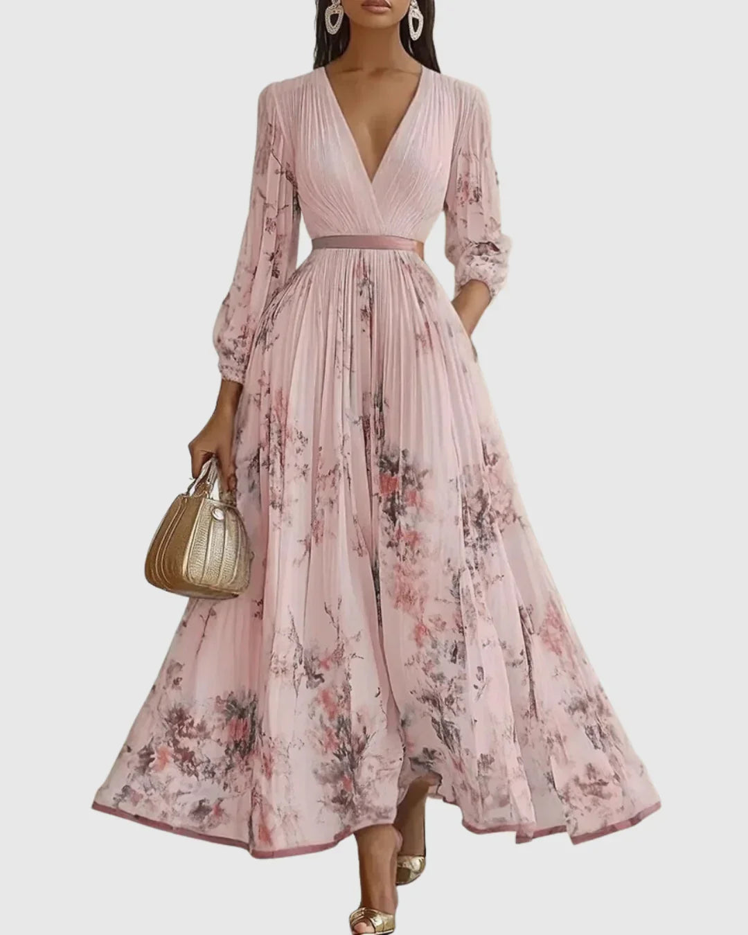 Rosa | Vestido Maxi Plissado Elegante