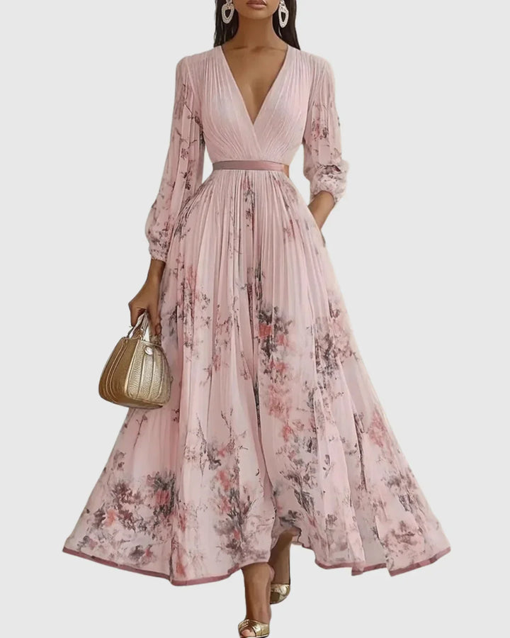 Rosa | Vestido Maxi Plissado Elegante