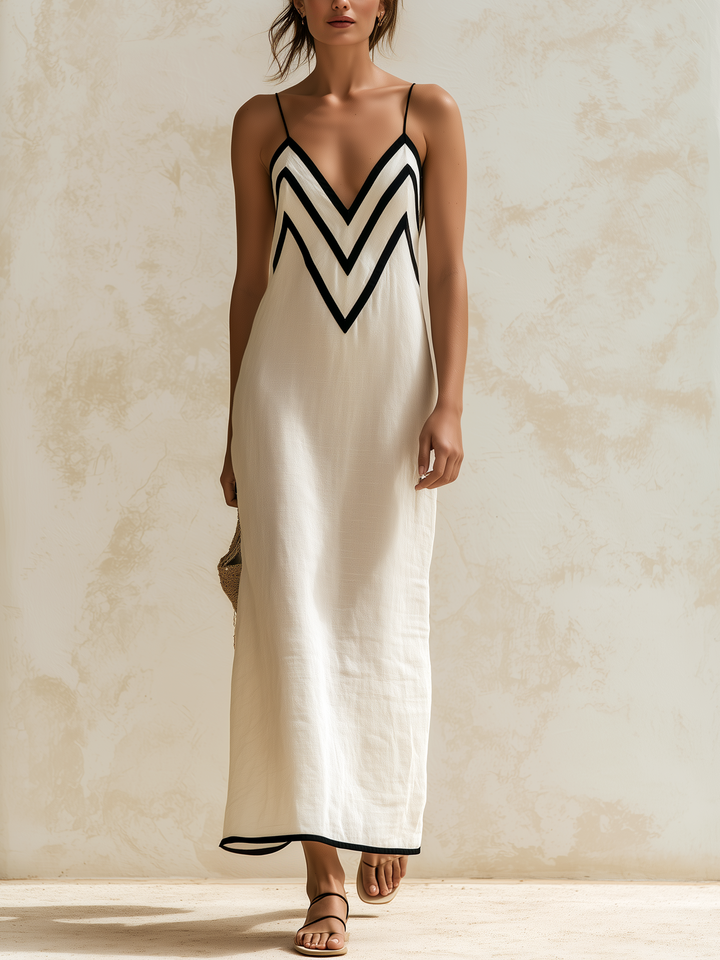 Inma | Vestido Maxi com Design Chevron
