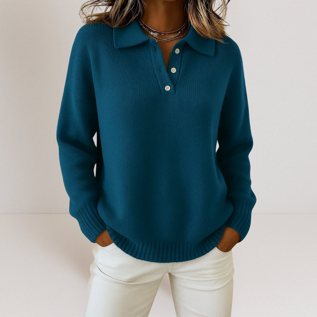 Olivia™ | Camisola de Malha Suave com Gola