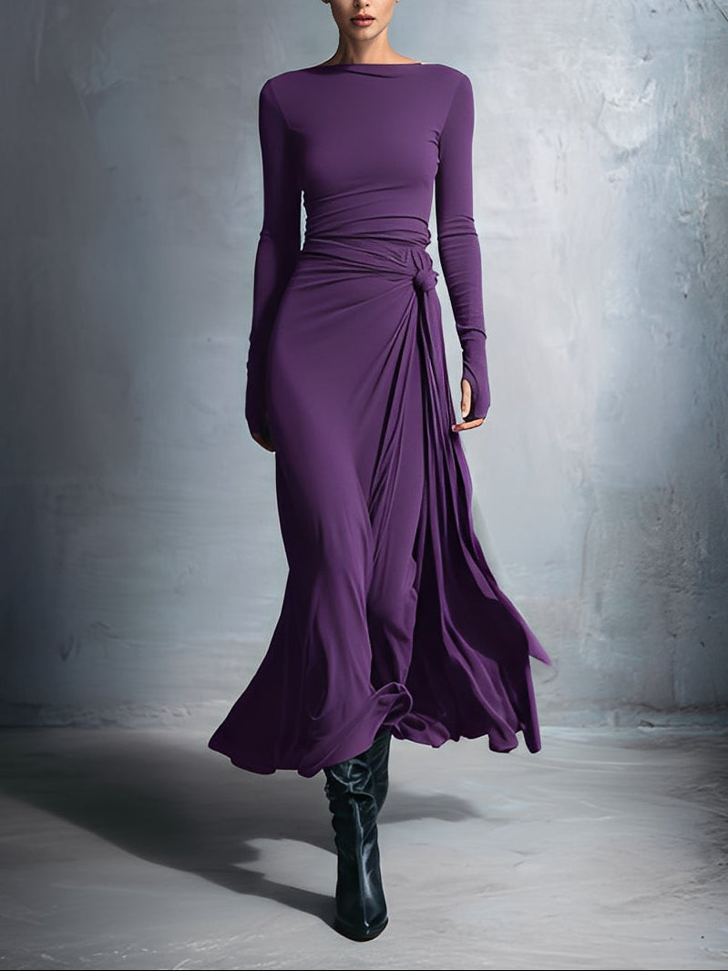 Alba - Vestido Comprido com Nó Lateral