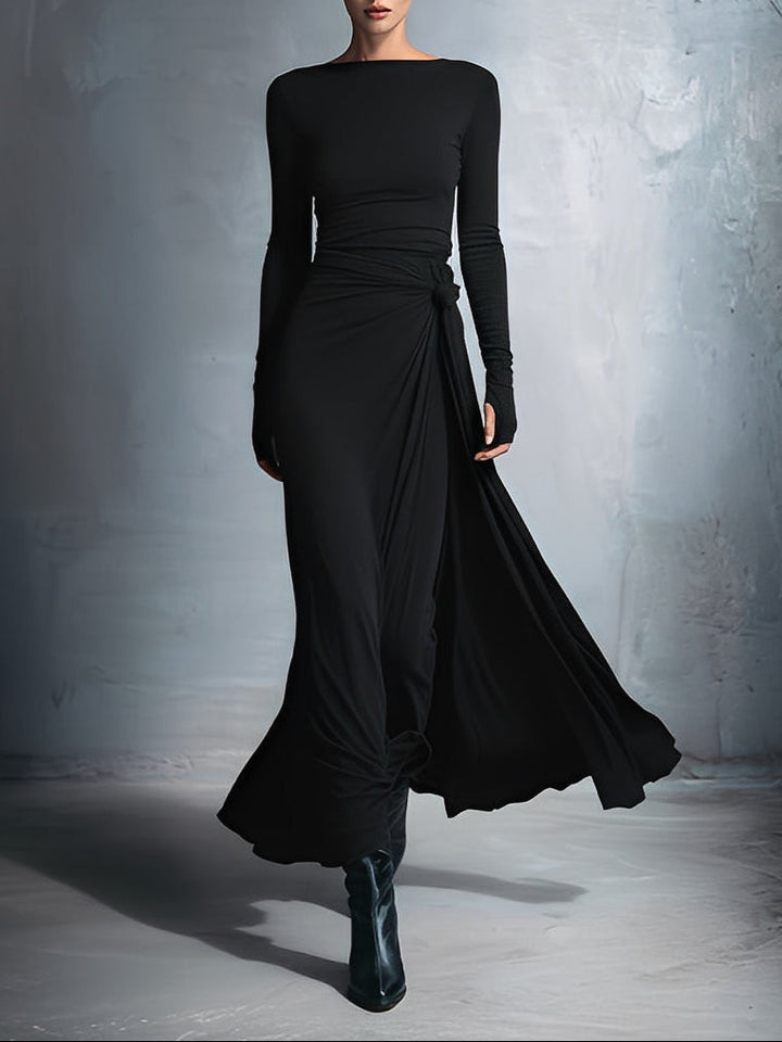 Alba - Vestido Comprido com Nó Lateral