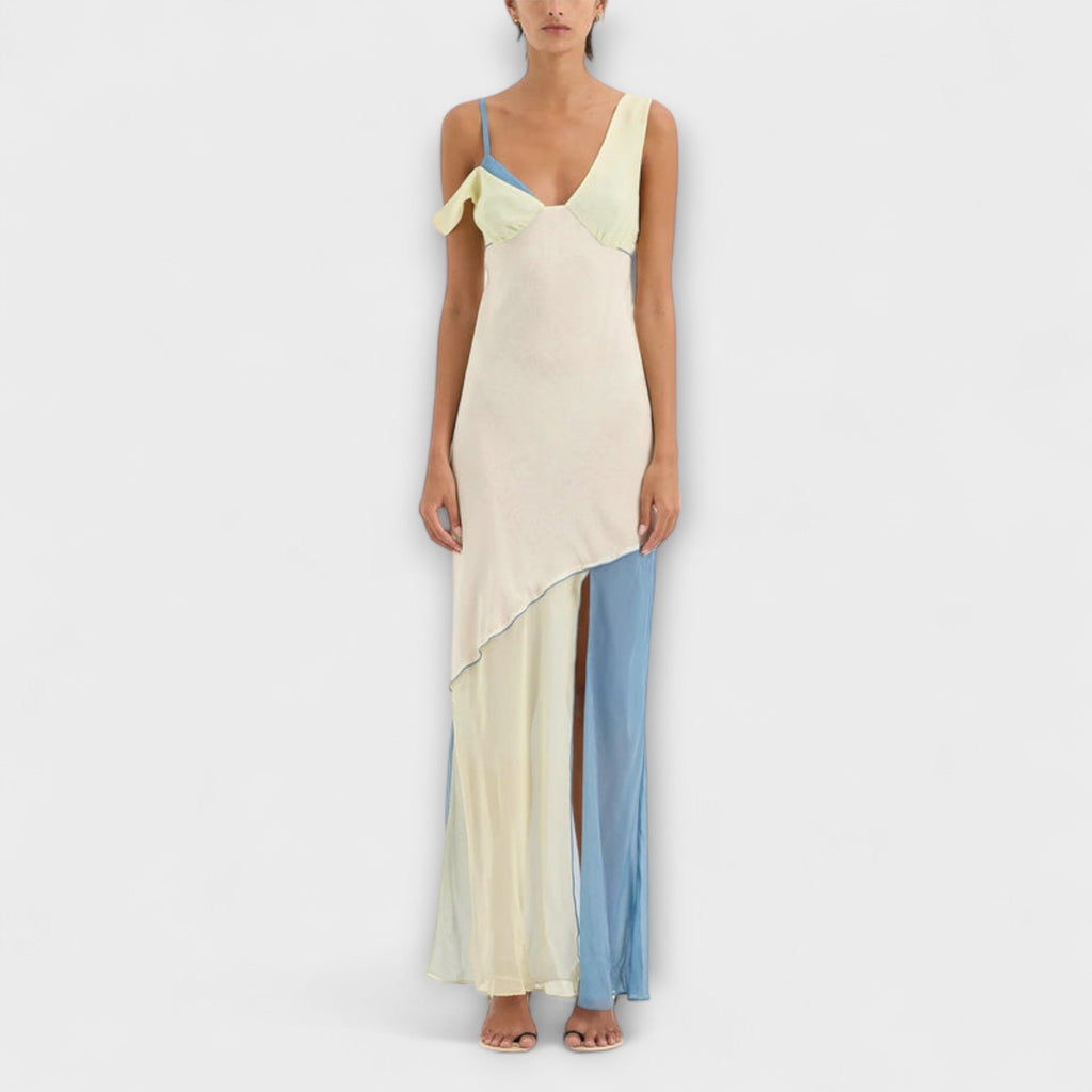 Alora - Vestido Midi Thames com Detalhes de Inserções