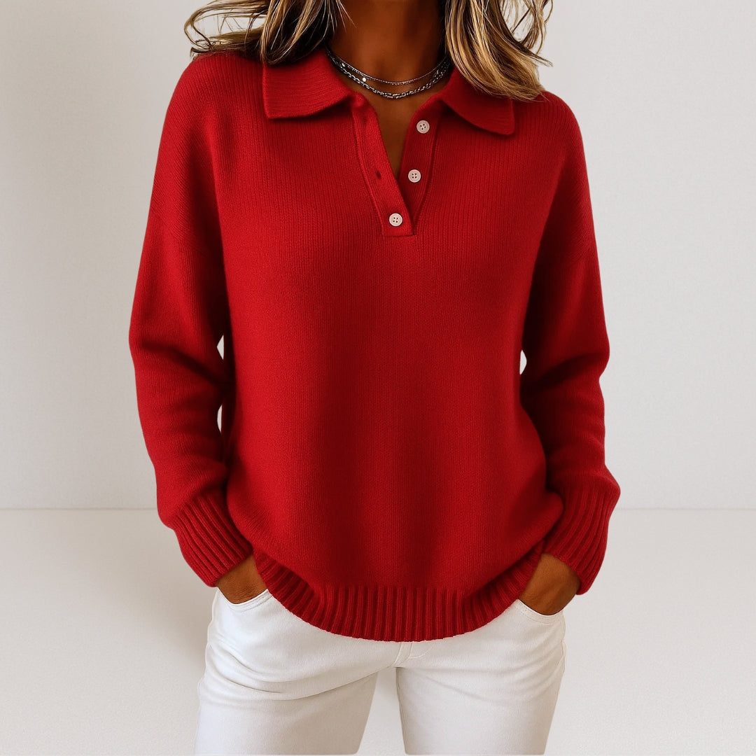 Olivia™ | Camisola de Malha Suave com Gola