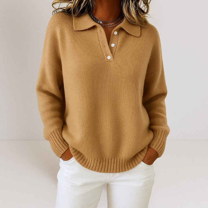 Olivia™ | Camisola de Malha Suave com Gola