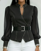 Alessia | Top de Ganga com Mangas de Chiffon Leve