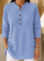 Elise - Camisola de Malha Lisa com Mangas Compridas
