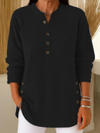 Elise - Camisola de Malha Lisa com Mangas Compridas