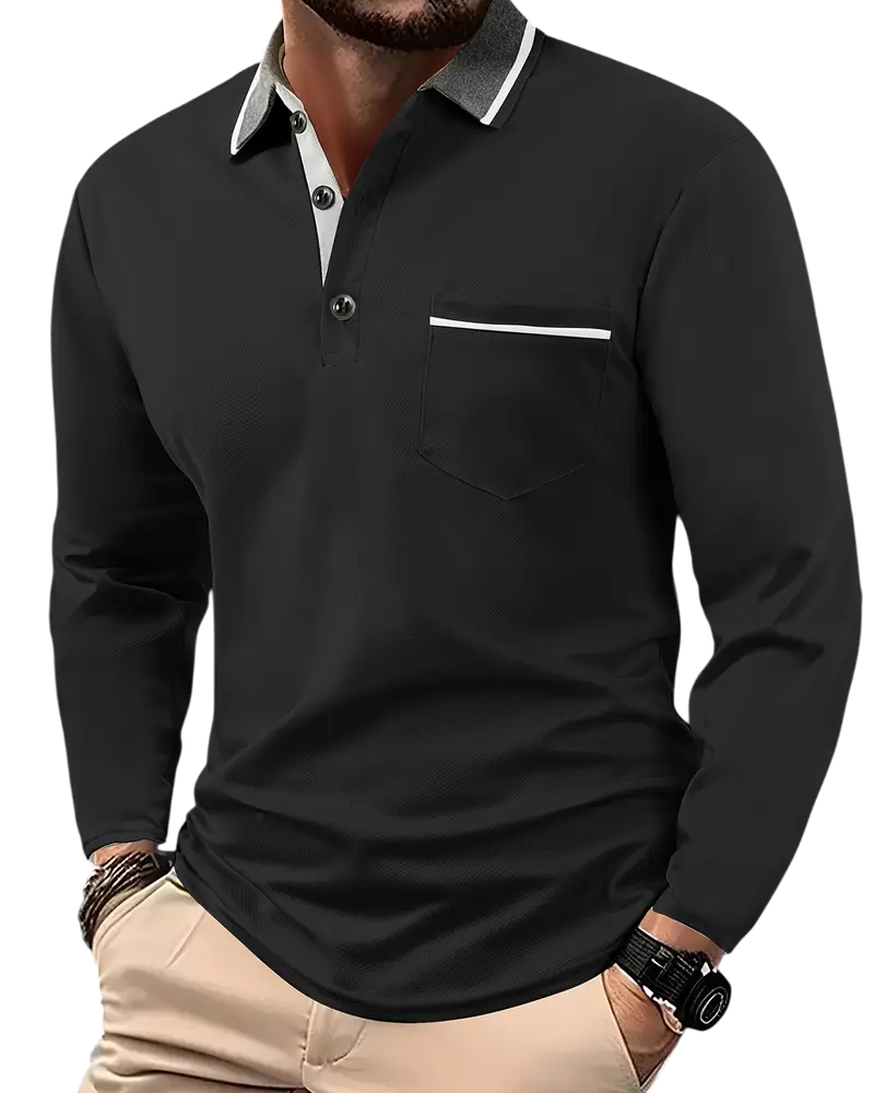 Larsen™ | Polo Clássico de Manga Comprida