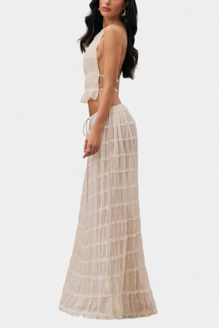 Eugenie - Conjunto a Condizer com Top Plissado e Saia