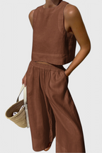 Avelina Conjunto Minimalista em Algodão e Linho Leve