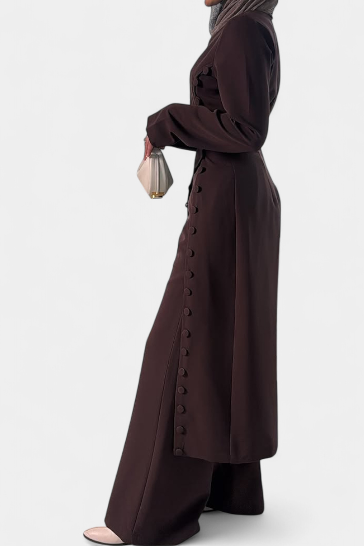 Melissa Conjunto Casual Suave de Blusa com Botões e Calças Compridas