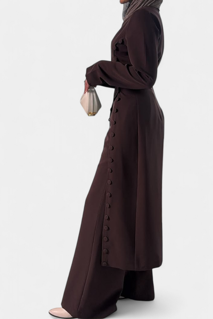 Melissa Conjunto Casual Suave de Blusa com Botões e Calças Compridas