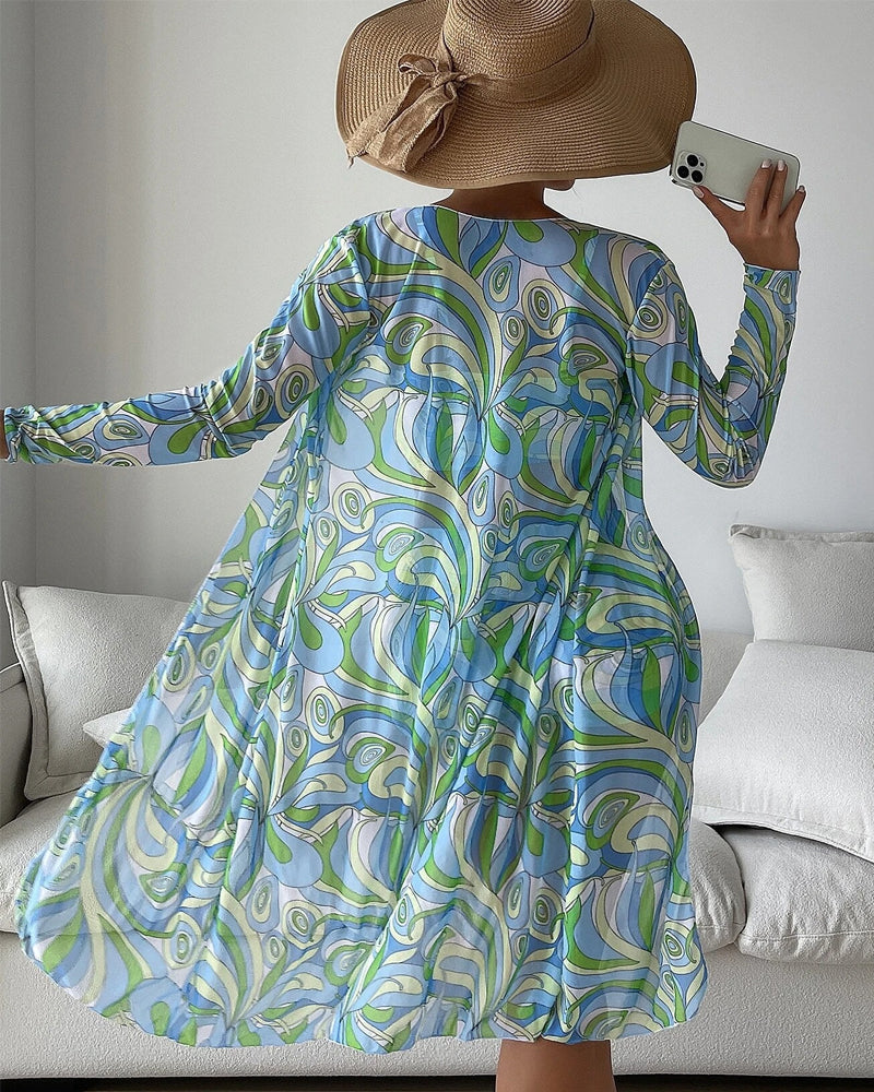 Gabriela™ | Conjunto de Biquíni de 3 Peças com Estampado