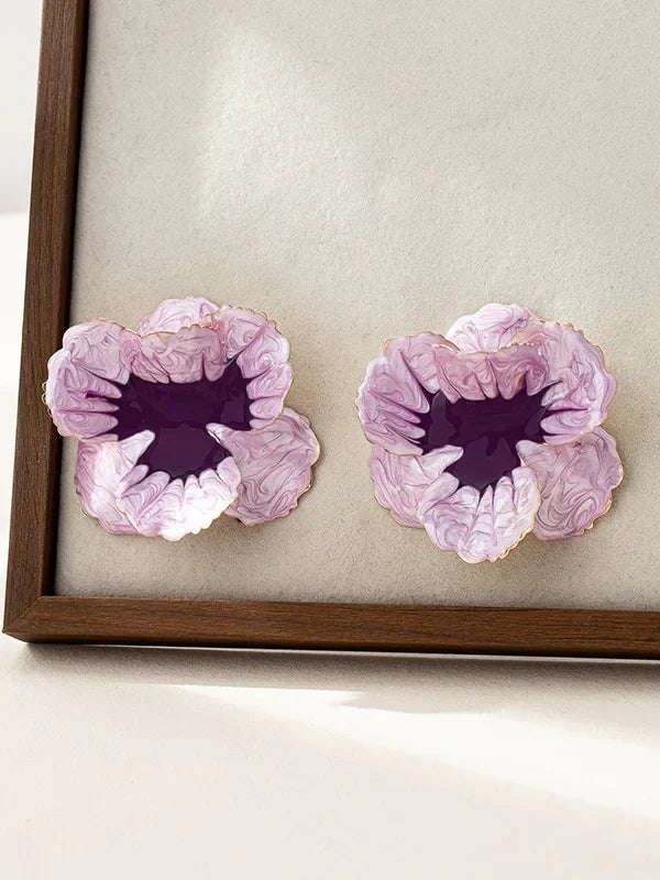 Brincos Geométricos em Forma de Flor