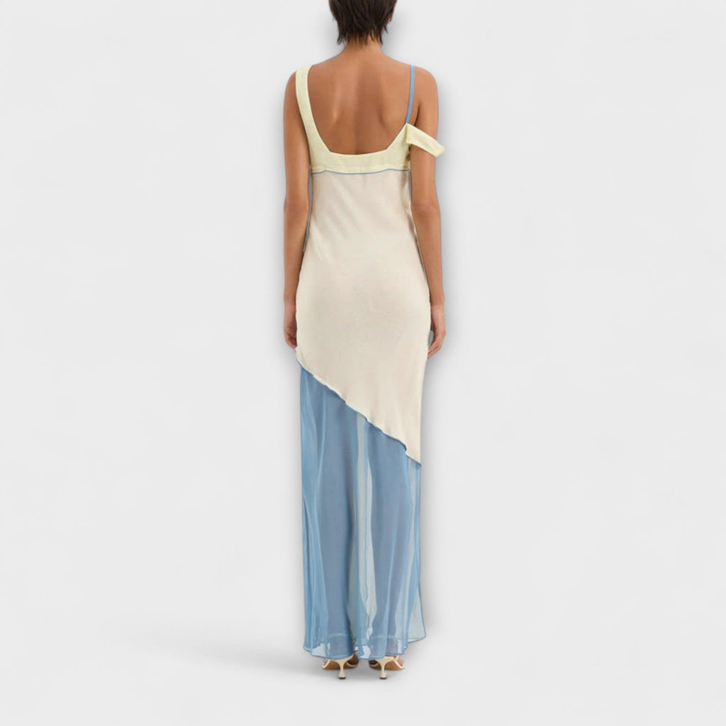 Alora - Vestido Midi Thames com Detalhes de Inserções