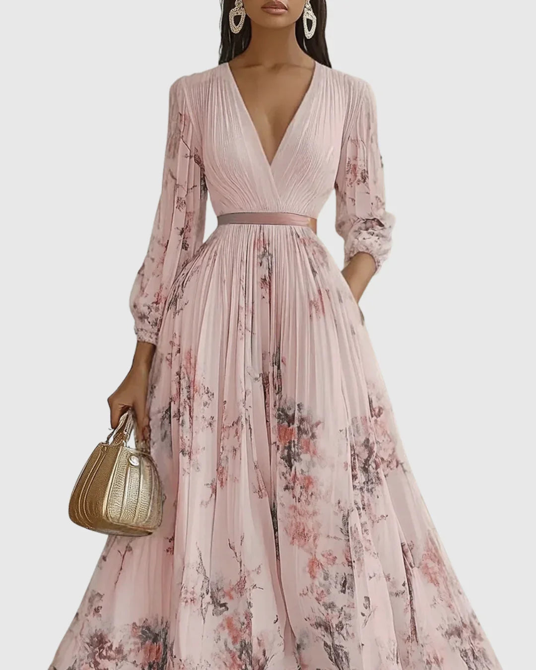 Rosa | Vestido Maxi Plissado Elegante