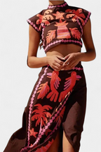 Sloan Conjunto de Top e Saia Recortada Coconut Palm