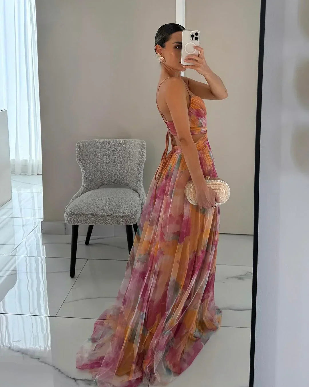 Gisela | Encantador Vestido Maxi com Estampado Floral