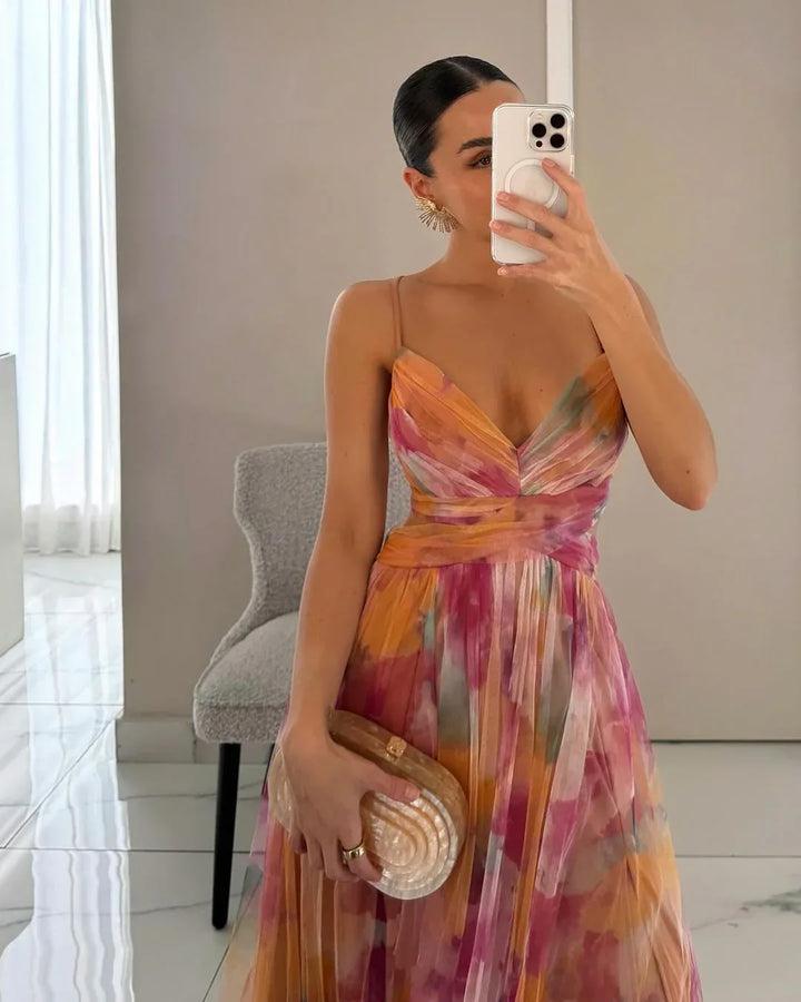 Gisela | Encantador Vestido Maxi com Estampado Floral