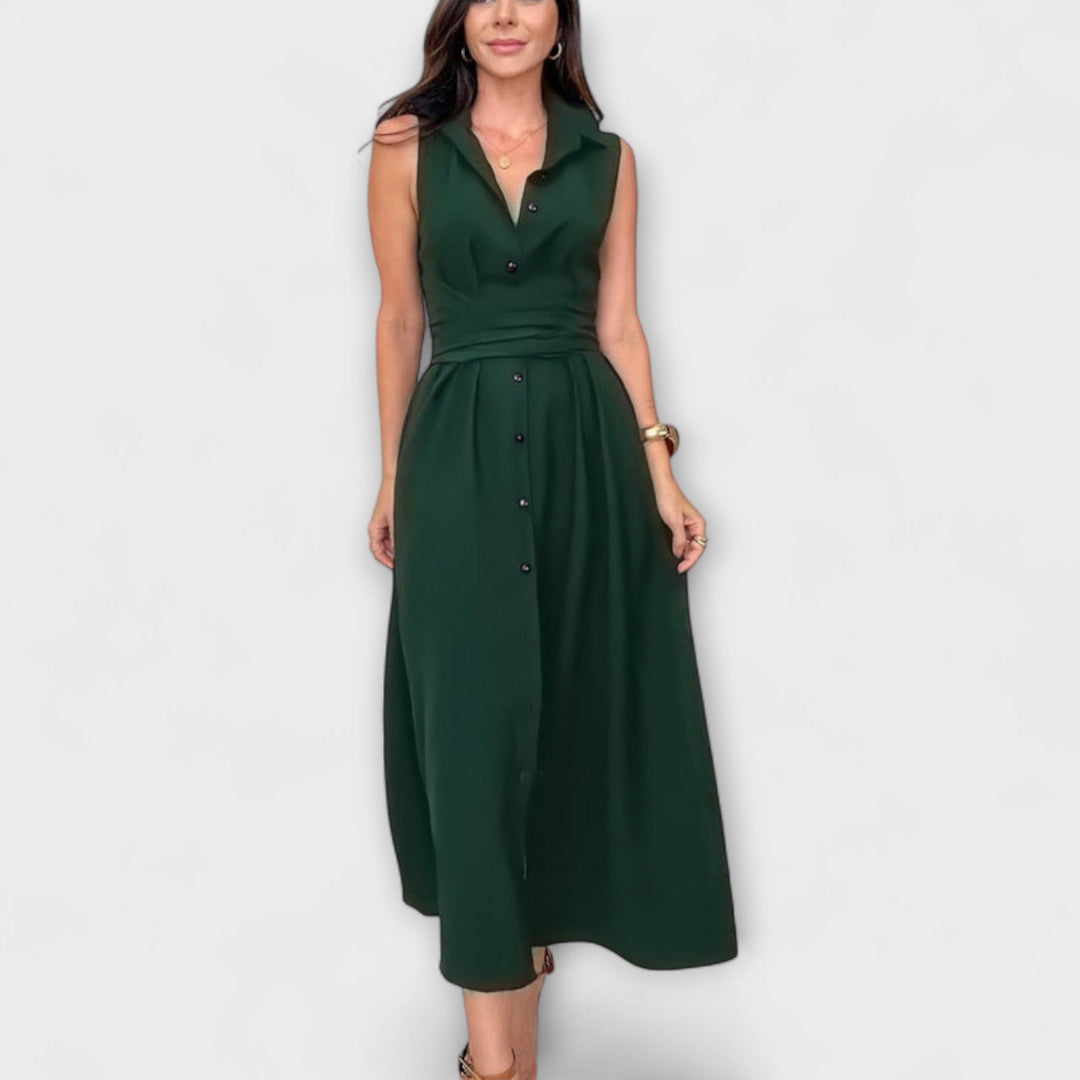 Mira - Vestidos Midi Impressionantes com Fecho Monocromático e Detalhe de Laço
