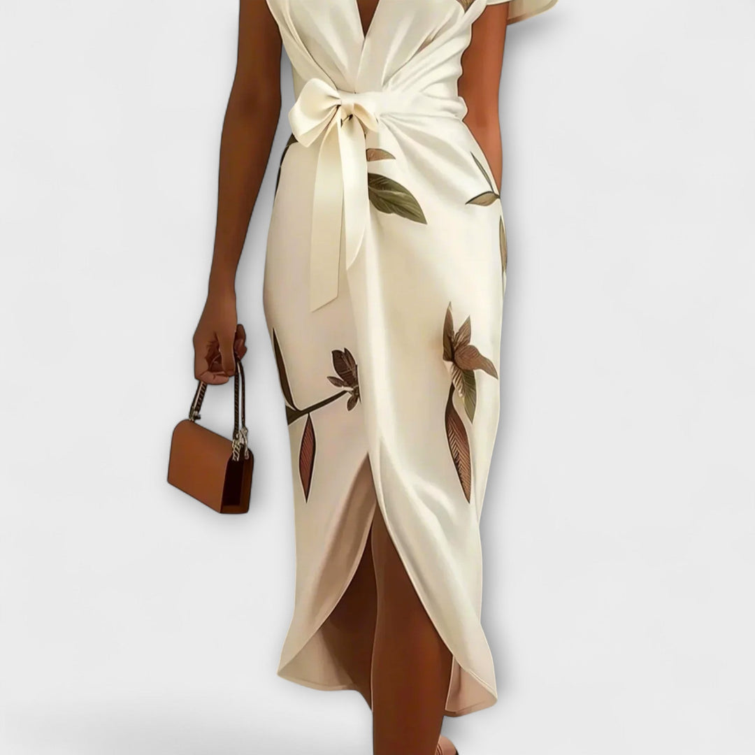 Vestido envolvente de cetim