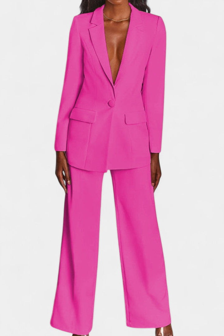 Marnie Conjunto de Blazer à Medida e Calças de Perna Larga