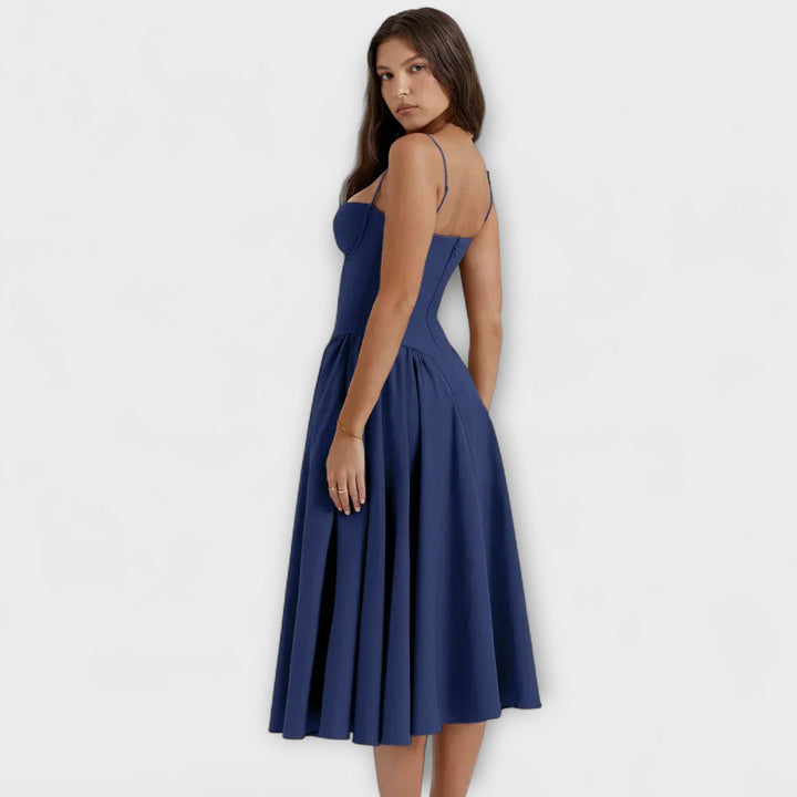 Rosalie - Vestido Elegante com Espartilho sem Mangas