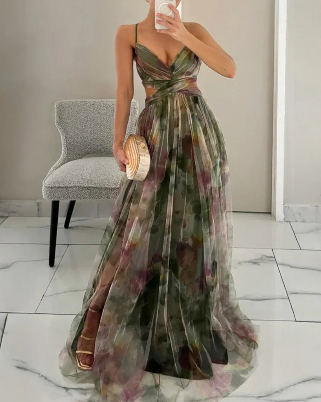 Gisela | Encantador Vestido Maxi com Estampado Floral