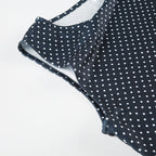Vestido Mini de Bolinhas sem Mangas de Mulher com Cintura Ajustada