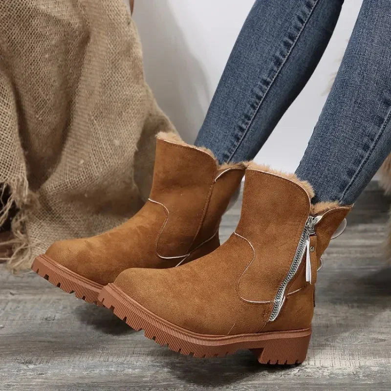 Nora - Botins de Inverno Quentes e Confortáveis