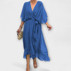 Amoura - Vestidos de Chiffon com Decote em V