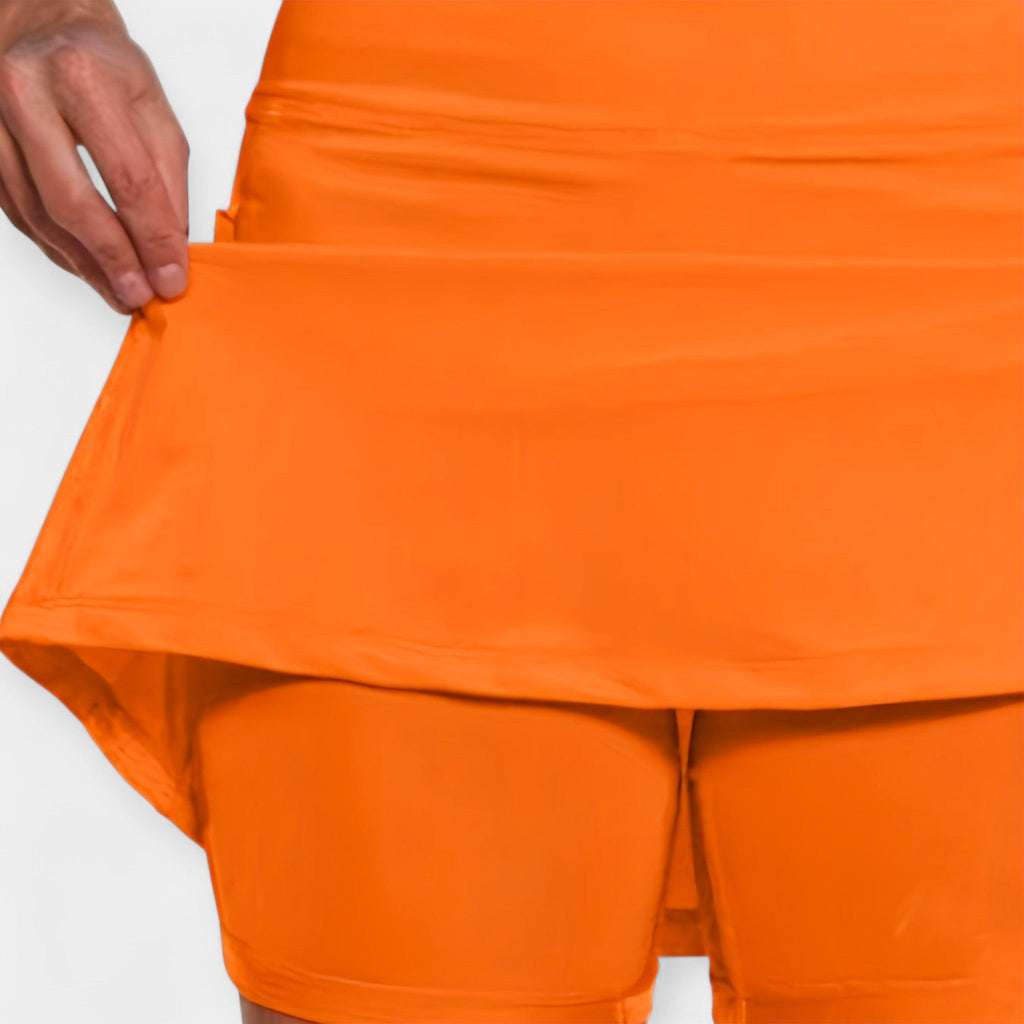 Shorts de cintura alta com saia