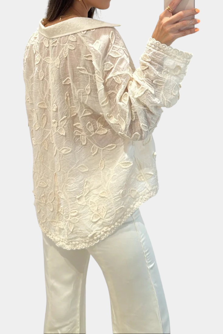 Prairie Camisa de Renda Bordada