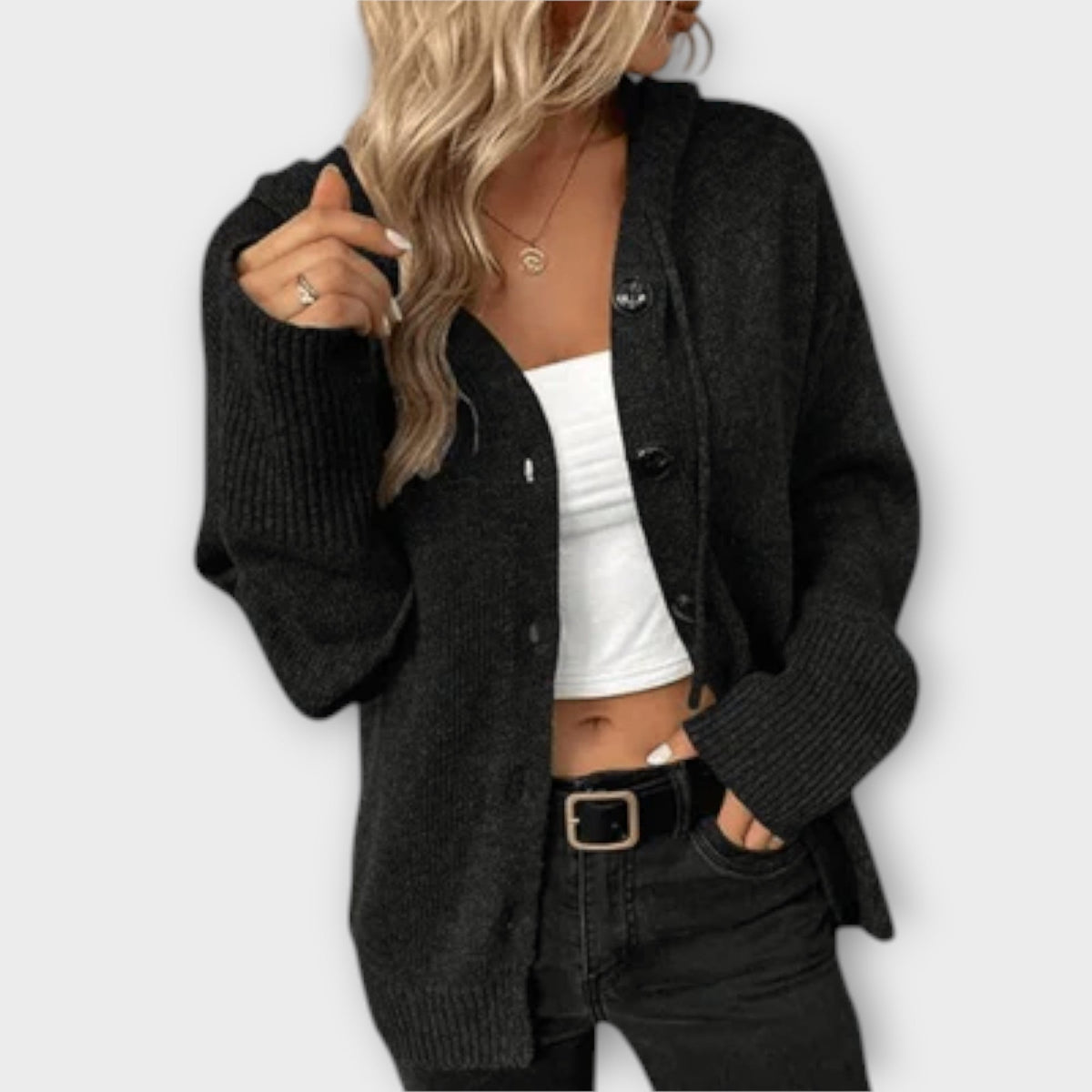 Brittan - Cardigan de Malha com Botões