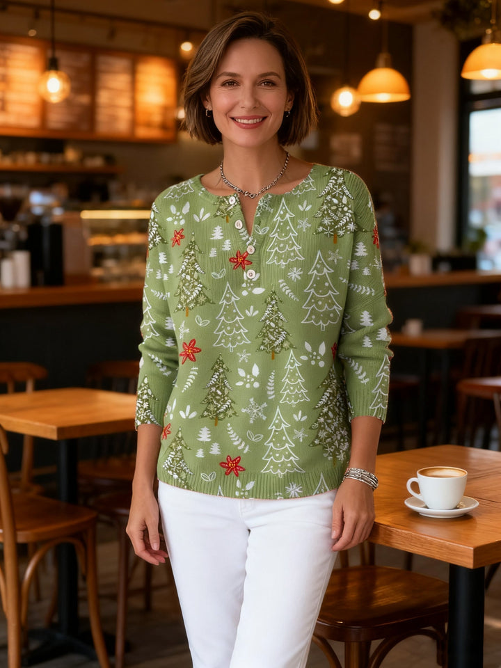 Edith - Camisola de Natal com Botões
