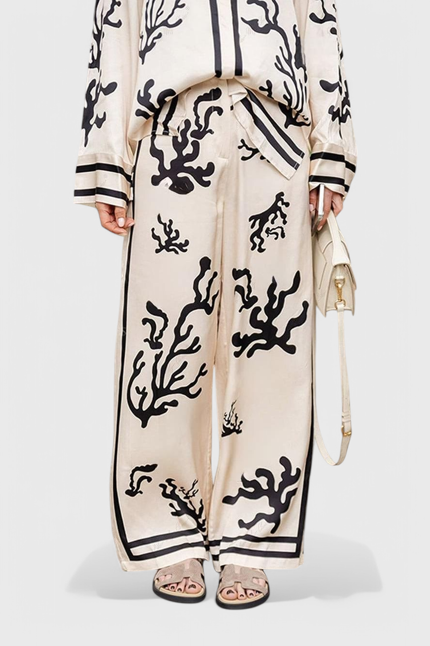 Nazaret Conjunto de Perna Larga com Estampado Artístico