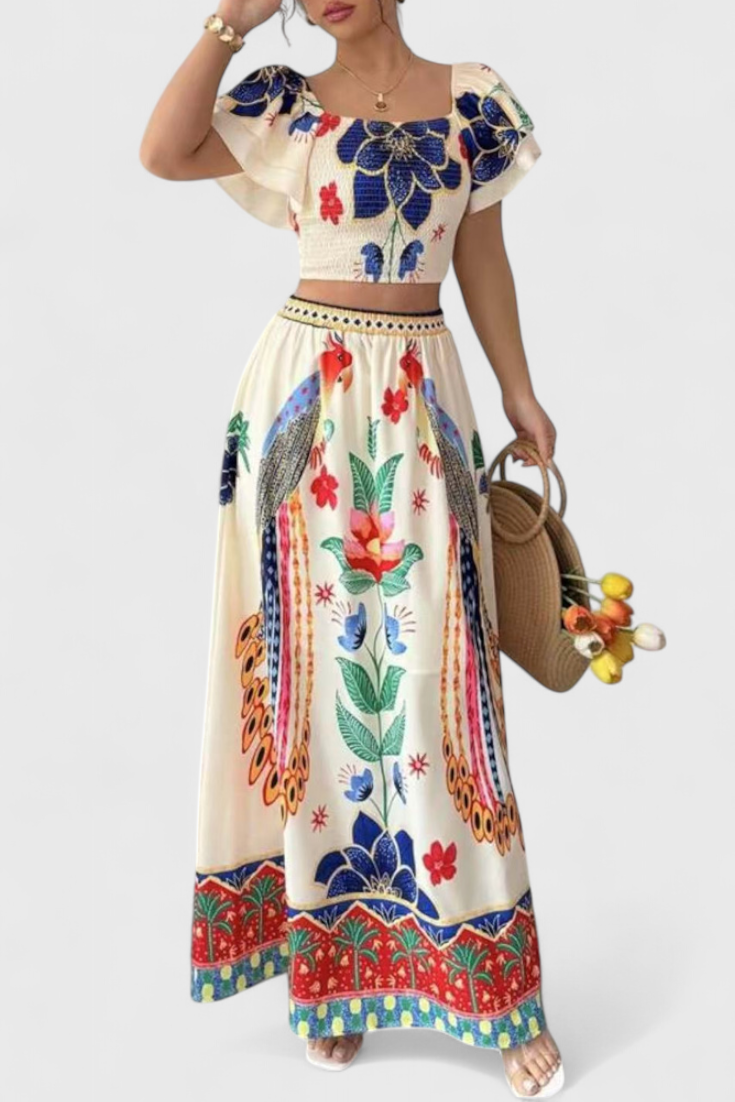 Itzel Conjunto Boémio com Estampado Étnico