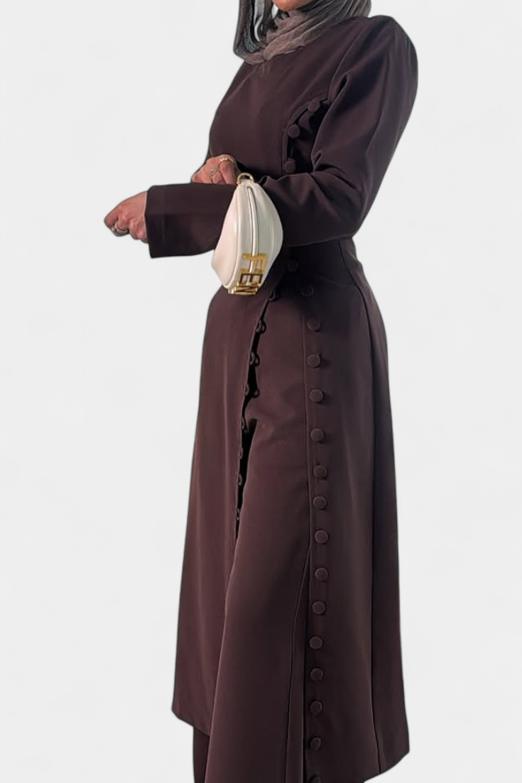 Melissa Conjunto Casual Suave de Blusa com Botões e Calças Compridas