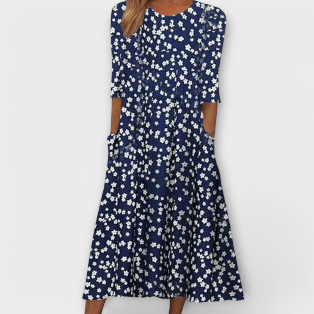 Paula - Elegantes Vestidos Florais de Tecido Premium