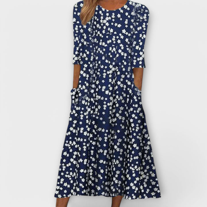 Paula - Elegantes Vestidos Florais de Tecido Premium