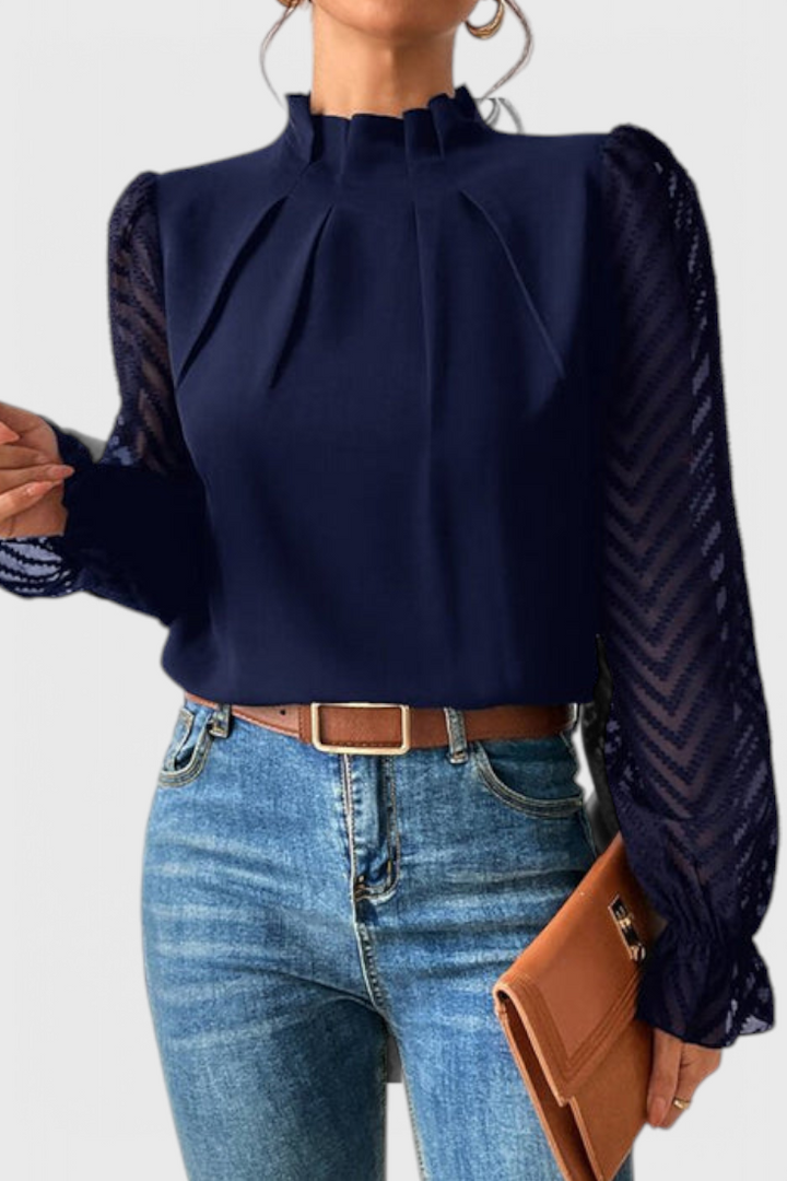 Helga - Blusa de Manga Comprida Náutica
