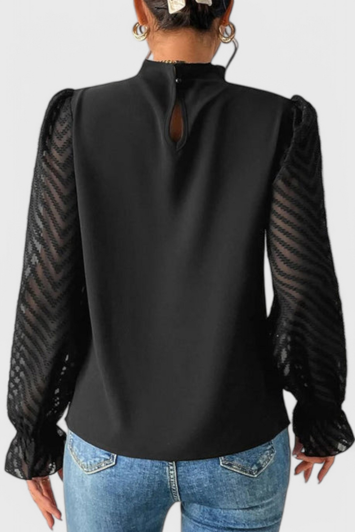 Helga - Blusa de Manga Comprida Náutica