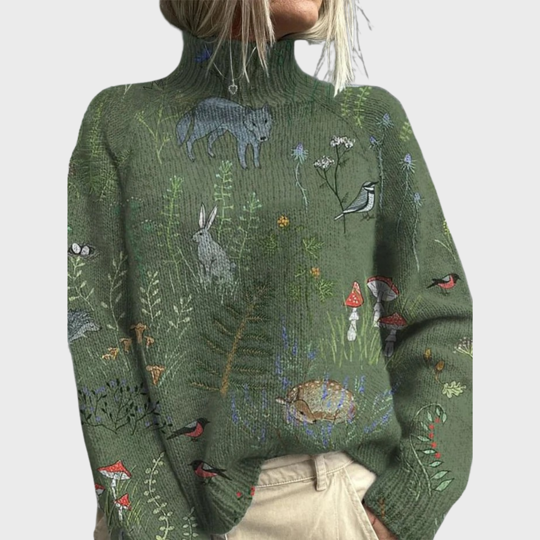 Hana - Camisola de Malha Aconchegante com Estampado